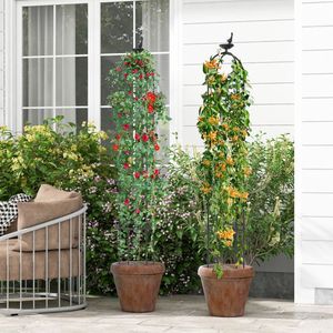Set di 2 Obelischi da Giardino con Traliccio per Piante Rampicanti, Recinzioni e Cancelli per il Tuo Spazio Esterno - Product Image 2