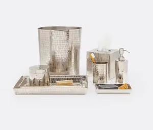 Accessoires de salle de bain en acier inoxydable de haute qualité pour hôtel : boîte à mouchoirs, distributeur de savon, porte-brosse à dents, bac - Product Image 2