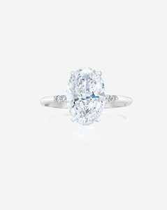 Custom 14K 18K Solid Gold Oval Lab Grown Diamond Engagement <b>Ring</b> Solitaire Hidden Halo Minimalist <b>Dainty</b> Proposal <b>Ring</b> For Women - Product Image 1