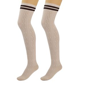 Calze da donna in maglia al ginocchio, 1 paio di calze lunghe calde sopra il ginocchio - Product Image 6