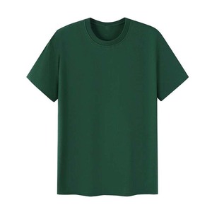T-shirt à manches courtes pour homme, col rond, coupe classique, couleur unie, décontracté, tricoté, 100% coton jersey, design uni - Product Image 5