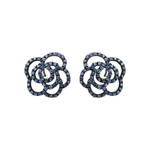 Wholesale Handmade 925 Solid Sterling <b>Silver</b> <b>Stud</b> <b>Earrings</b> Blue Sapphire Gemstone Gold Plating Floral Parties Anniversaries - Product Image 1