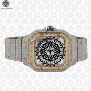 Reloj de Cuarzo Analógico de Lujo para Mujer Charm_Jewells, con Esfera Cuadrada de Acero Inoxidable, Bisel con Diamantes y Diseño de Mandala - Product Image 1