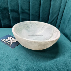 Bol de service en résine blanche de qualité supérieure, fait à la main, poli, style ange, léger, pour salade, mélange, cuisine, salle à manger, décoration intérieure, quotidien - Product Image 4