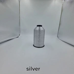 Premium SHREE VIDHATA JARI SILVER Denier Nylon Metallic Zari MX-Type <b>Yarn</b> 110D for Textile Industry Embroidery Hand Knitting - Product Image 2