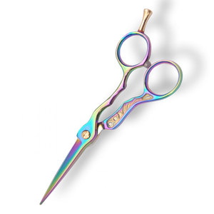 Professional Salon Hair Cutting <b>Barber</b> Scissors Sharp <b>Blade</b> Tip Right-Handed Medium Handle Multi Color Stainless Steel - Product Image 4