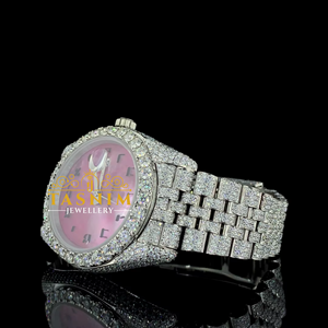Nouvelle montre automatique en quartz avec verre mélangé, date, diamants Moissanite qualité VVS, style sport, mode, hip-hop, bicolore jaune - Product Image 2