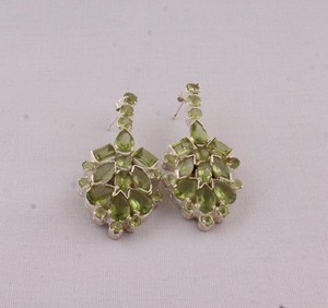 Natural Peridot 925 <b>Sterling</b> <b>Silver</b> <b>Dangle</b> <b>Earrings</b> August Birthstone Green Gemstone Drop <b>Earrings</b> High Quality Jewelry - Product Image 2
