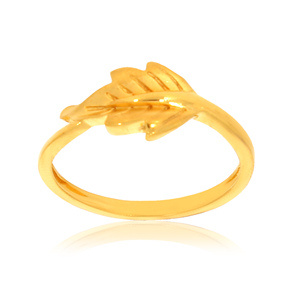 Classic 18K Gold Plated Minimalist Leaf <b>Ring</b> for Women Elegant <b>Nature</b> <b>Inspired</b> Finger <b>Ring</b> Daily Wear Fashion Jewelry - Product Image 1