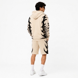 Conjunto de Sudadera con Capucha y Pantalones Cortos de Forro Polar con Logotipo Personalizado para Clubes Deportivos, Directo de Fábrica - Product Image 2