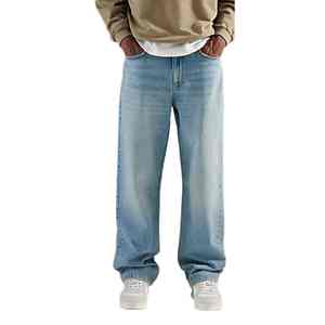 Jeans de Mezclilla Sólidos, Rectos, Oscuros, Casuales y Transpirables para Hombre, Venta al Por Mayor Directa de Fábrica, con Bordado, para Verano, Otoño e Invierno - Product Image 4