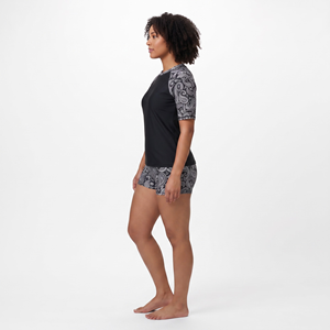 Conjunto de Traje de Baño de Dos Piezas con Protección Solar y Manga Corta para Mujer, Talla Grande - Product Image 3