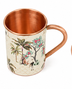 Mug en cuivre imprimé floral, design lotus, mug à café en cuivre fait main, mug à thé en cuivre, mug décoratif en cuivre, mug à boire en cuivre pur - Product Image 4