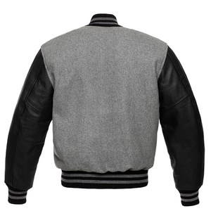 Blouson universitaire OEM 2026 en laine bleu foncé avec manches en cuir noir pour homme – 100 % haute qualité, faible MOQ, sur mesure, pour l'hiver - Product Image 4