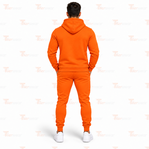 Nouvel ensemble de survêtement streetwear pour homme 2025 avec logo personnalisé, pantalon évasé, deux pièces, 100 % coton - Product Image 4