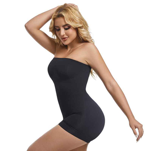 Women One Piece Shapewear Square Neck <b>Tummy</b> <b>Control</b> Shorts Bodysuit Solid Color Spandex Polyester Seamless Knitted - Product Image 2