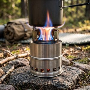 Réchaud de camping pliable en acier inoxydable, réchaud de cuisson portable pour l'extérieur - Product Image 1