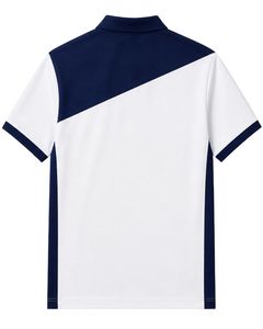 เสื้อโปโลชายสีขาวและน้ำเงินกรมท่า แขนสั้น สไตล์ลำลอง เล่นกีฬา ตีกอล์ฟ ระบายอากาศได้ดี เสื้อยืดฤดูร้อน ผ้าโพลีเอสเตอร์คุณภาพพรีเมียม - Product Image 2