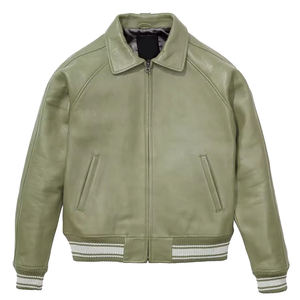 2026 Supplier American Style Casual Genuine <b>Leather</b> Sheep <b>Winter</b> High Street Stand Collar Men's <b>Jacket</b> Windproof Breathable - Product Image 1