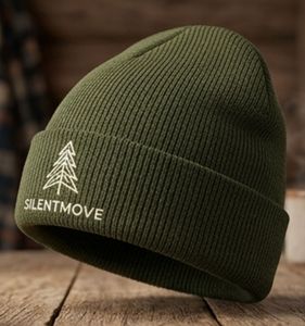 Gorro de Punto Verde Oliva Sólido, Gorro de Invierno Verde Oliva con Logotipo de Árbol Bordado, Gorro Unisex para Invierno, Casual, para Exteriores - Product Image 1