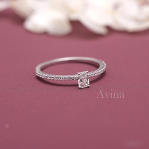 IGI Certified Radiant Cut Diamond <b>Solitaire</b> Pavé Engagement <b>Ring</b> in Solid 925 Sterling <b>Silver</b> - Product Image 6