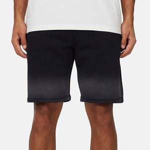 Men's Gradient Color Bermuda Shorts Mid Waist Elastic Quick Dry Knitted Casual Solid <b>Black</b> Polyester Short Pants - Product Image 1