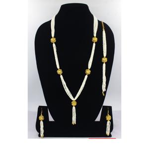 Ensemble de bijoux de mariée indiens ensemble de perles au prix le plus bas ensemble de bijoux dubai collier de créateur avec bracelet de boucles d'oreilles - Product Image 3