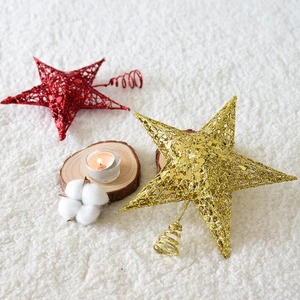 Sophisticated Christmas glittery <b>star</b> ornaments with premium metallic textures suitable for luxury seasonal <b>decor</b> - Product Image 2