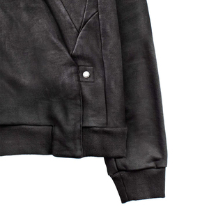 Blouson moto zippé à capuche en fausse fourrure noire pour homme, coupe classique, coupe-vent, doublure polaire, hiver - Product Image 6