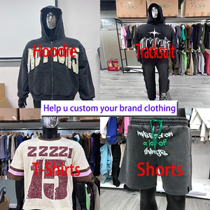 Ensemble de survêtement d'hiver personnalisé imprimé, style streetwear, 400 g/m², 2 pièces, séchage rapide, en molleton technique de coton pour hommes - Product Image 6
