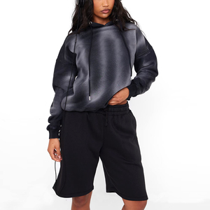 Vente en gros : Sweat à capuche d'hiver pour femme, haute qualité, effet délavé, anti-boulochage, en polaire respirante, écologique, tailles et couleurs personnalisables - Product Image 1