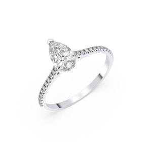 Bague halo dissimulée en or massif 14 carats avec diamant de laboratoire HPHT CVD, personnalisable OEM ODM, bijoux fins pour femmes, REYES, très demandée. - Product Image 1