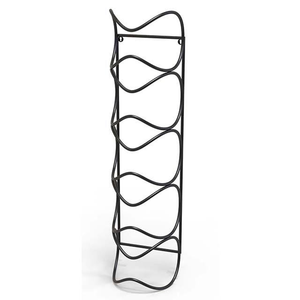 Porte-bouteilles mural en métal cylindrique moderne et pliable pour le rangement des bouteilles de vin et des verres, idéal pour les bars et les fêtes, accès facile - Product Image 3