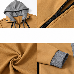 Sweat à capuche en molleton de coton pour homme, doux et chaud, idéal pour l'extérieur, le streetwear et la mode hivernale, personnalisable, vente en gros - Product Image 6