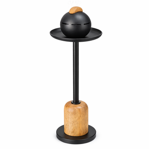 Quemador de incienso metálico con base de madera natural, difusor de aromaterapia para uso doméstico, decoración para todas las estaciones, decoración para Ramadán y Eid. - Product Image 3