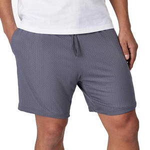 Pantalones Cortos Deportivos Casuales de Punto para Hombre, Color Gris, Transpirables, Ecológicos, 100% Algodón, Cintura Media, Cierre Elástico - Product Image 4