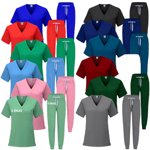 Uniformes Médicos Cómodos y Elásticos Niaahinn para Enfermeras y Doctoras, Conjuntos de Uniformes con Cuello en V, Mangas Cortas y Pantalones Jogger para Mujer - Product Image 3