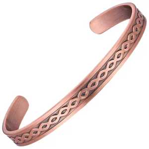 Bracelet manchette en cuivre plaqué or, réglable, fait main, vintage, unisexe, pour mariage, design personnalisé, bijoux de mode, vente en gros - Product Image 5