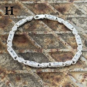 Pulsera de Lujo de Oro Blanco de 14K con Diamantes Alternados, Pulsera de Eslabones con Diamantes Cultivados en Laboratorio de Múltiples Formas (Baguette, Redondos, Marquesa) - Product Image 5
