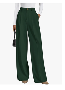 Pantalon large pour femme de qualité supérieure, taille haute, coupe ample, longueur intégrale, pantalon de mode confortable pour tous les jours - Product Image 3