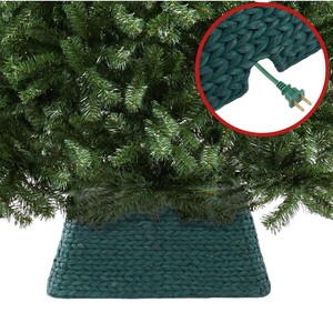 Dark Green Woven Christmas <b>Tree</b> Collar Square <b>Tree</b> Base Cover Holiday <b>Tree</b> <b>Stand</b> Decoration - Product Image 4