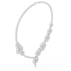Collar de Diamantes de Oro, Corte Brillante Redondo, Diamantes Naturales, Joyería de Lujo para Mujer, para Ocasiones Especiales y Uso Diario, Certificado IGI - Product Image 2