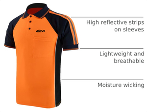 Chemise de travail en maille respirante pour hommes, vêtements de sécurité, vêtements de travail extensibles, polos de sécurité, chemise de travail réfléchissante - Product Image 2