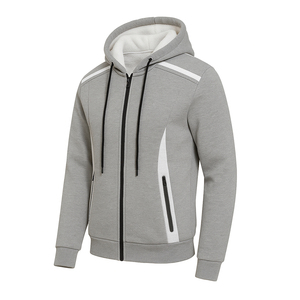Men's Heavyweight <b>Sherpa</b> Fleece-<b>Lined</b> Full Zip Hooded Classic Tech Eco-Friendly Solid Anti-Wrinkle Winter Regular Fit Hoodies - Product Image 2