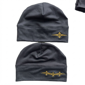 Gorro de Invierno Unisex Gris Oscuro, 100% Acrílico, Estilo Vintage, Talla Adulto 58-60CM, Diseño Jacquard con Letras Brillantes, Gorro Tejido - Product Image 1