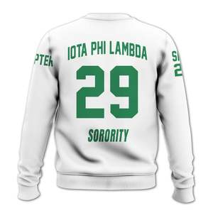 Chaqueta Universitaria Personalizada Iota Phi Lambda, Chaqueta Universitaria Blanca Personalizada, Sudadera de la Hermandad Iota Phi Lambda - Product Image 6