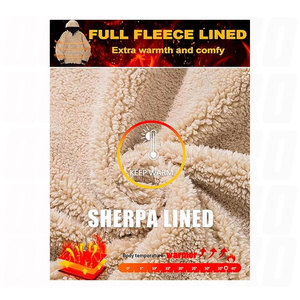 Mens Winter Heavy Pullover Hoodie With Soft Sherpa Fleece Lining Thick Hooded Sweatshirt Featuring Strong Double Needle Stitch - Product Image 6