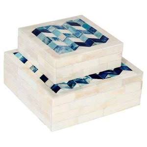 ที่รองแก้วไม้วอลนัทฝังลายกระดูกคุณภาพดีที่สุด สำหรับใช้ในครัวและบาร์ ของตกแต่งโต๊ะอาหารสุดหรู ทำด้วยมือจากอินเดีย - Product Image 2