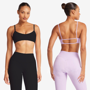 Ensemble de yoga taille haute avec logo personnalisé pour femme, tenue de sport deux pièces, soutien-gorge de sport et leggings sans couture, vêtements de fitness pour l'entraînement - Product Image 3