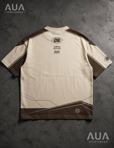 Camiseta Deportiva de Manga Corta para Hombre AUA, Estampado Geométrico, Cuello Redondo, Secado Rápido, Corte Regular, Tejido de Poliéster - Product Image 5